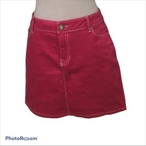 Cache Pink Denim Mini Skirt Size 8 New No Tags